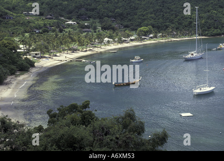 Caraïbes, Antigua, Galleon Bay. Plage Près de Inn at English Harbour Banque D'Images