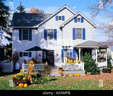 Décorations pour Halloween, Millerton, Comté de Dutchesse, État de New York, États-Unis Banque D'Images