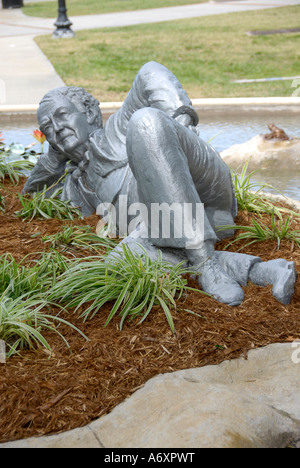 Rare statue d'amis de Thomas Edison et Henry Ford Harvey Firestone au parc Centennial Centre-ville de Fort Myers Florida F Banque D'Images