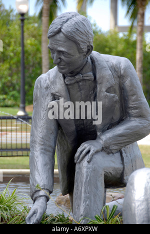 Rare statue d'amis de Thomas Edison et Henry Ford Harvey Firestone au parc Centennial Centre-ville de Fort Myers Florida F Banque D'Images