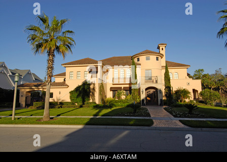 Maisons et quartiers de Celebration en Floride près de Kissimmee Orlando Disney Theme Park Area US Banque D'Images