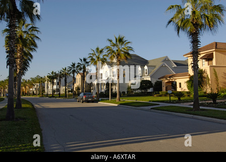 Maisons et quartiers de Celebration en Floride près de Kissimmee Orlando Disney Theme Park Area US Banque D'Images