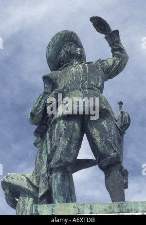 FWI, Martinique, Fort-de-France Statue de Pierre Belain d'Esnambuc, colonisateur de la Martinique Banque D'Images