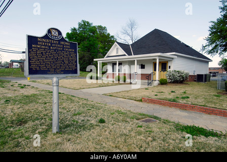 Martin Luther King MARTIN LUTHER KING pour l'accueil des ministres Dexter Memorial Baptist Church dans le centre historique de la ville de Montgomery en Alabama AL Banque D'Images