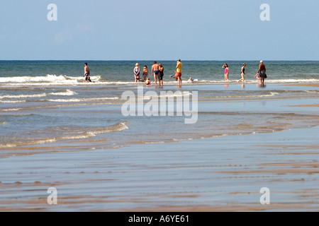 Plage de Crooklets Bude Cornwall Angleterre en été Banque D'Images