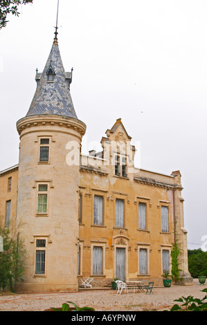 Chateau de Montpezat. Région Pézenas. Languedoc. Le bâtiment principal. La France. L'Europe. Banque D'Images