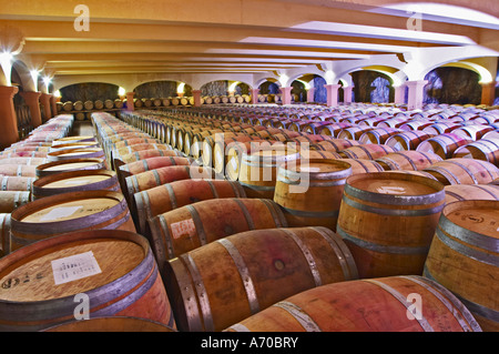 Domaine Gérard Bertrand, Chateau l'Hospitalet. La Clape. Languedoc. Chais à barriques. La France. L'Europe. Banque D'Images