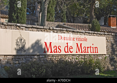 Domaine de Mas de Martin, St Bauzille de Montmel. Gres de Montpellier. Languedoc. La France. L'Europe. Banque D'Images