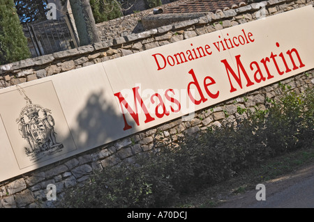 Domaine de Mas de Martin, St Bauzille de Montmel. Gres de Montpellier. Languedoc. La France. L'Europe. Banque D'Images