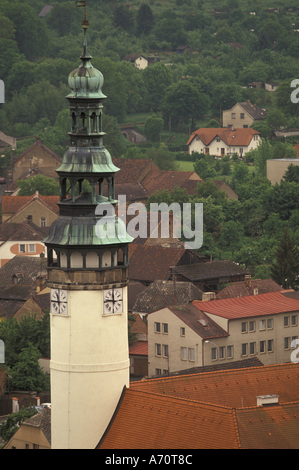 L'Europe, République tchèque, Bohême occidentale, Domazlice Ville vue depuis la tour de l'Église du Doyen Banque D'Images