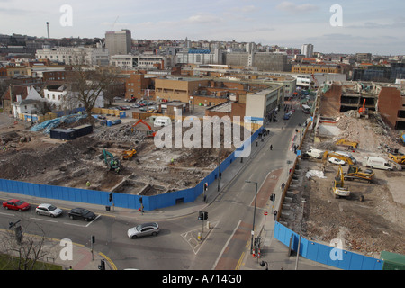 Le centre-ville de Bristol Broadmead shopping centre Démolition et réaménagement prises Avril 2006 en préparation de Cabot Circus Banque D'Images