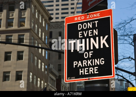 New York No Parking sign with Attitude Banque D'Images