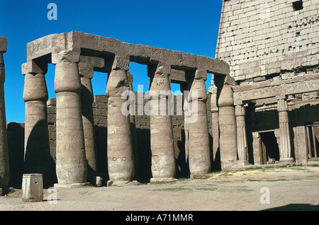 Géographie / voyage, Egypte, Louxor, temple d'Amun-Ra, cour du roi Ramesses, Ramses II., (régna environ 1290 - 1224 av. J.-C., 19ème dynastie), colonnes, partie du complexe de dieu Amon-Re dans la capitale Thèbes, colonne, papyrus, nouvel empire, antiquité, religion, cour de colonne, architecture, historique, ancien, pharades, Ramsès, Ramsès, Ramsès, Ramsès Cour intérieure, Amun Ra, dix-neuvième, Amon RE, , Banque D'Images