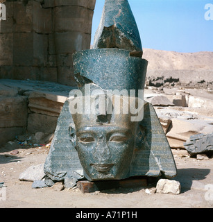 Ramsès II 'grande', 'le roi d'Égypte, 19e dynastie, vers 1290 - 1224 avant J.-C., chef, fragment d'un colosse, Thèbes, historique, h Banque D'Images