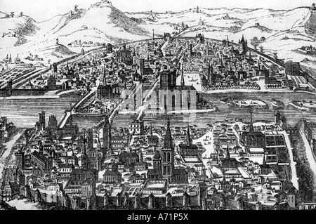 Géographie / voyages, France, Paris, vues sur la ville / paysages urbains, après bois, 1607,
