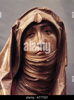 Beaux-arts, Tilman Riemenschneider,, (autour de 1460 - 1531), la Vierge Marie des Douleurs, Acholshausen, sculpture, détail, portrait, Mai Banque D'Images