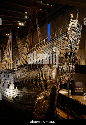 Le cuirassé du 17ème siècle bien conservé au musée Vasa Vasa à Stockholm est l'une des plus grandes attractions touristiques de la Suède Banque D'Images