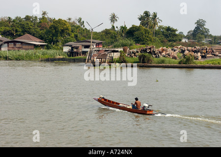 *Rivière Chao Phraya près de Bangkok, en Thaïlande. Banque D'Images