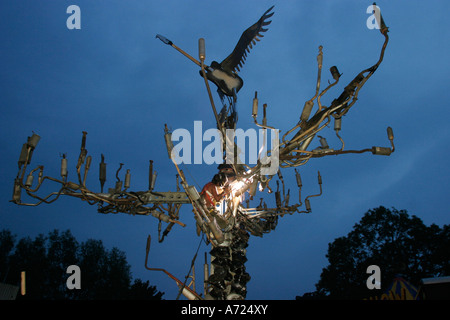 Une sculpture en mémoire de Joe Strummer au festival de Glastonbury Banque D'Images