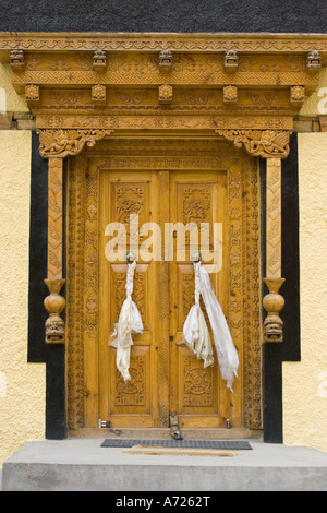 Entrée du monastère de Likir Ladakhis. Banque D'Images