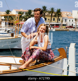 Maison de vacances Couple à Fornells Minorque espagne Port Banque D'Images