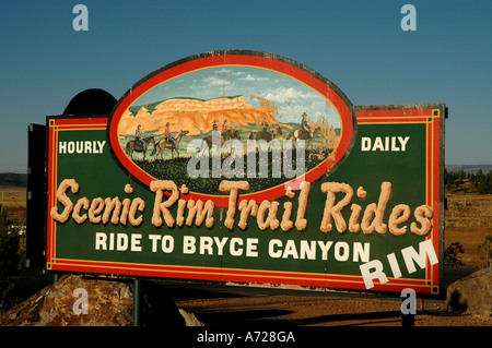 L'Utah Bryce Ruby's Old Town sign Banque D'Images