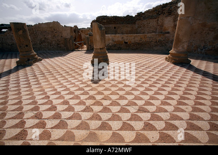 La villa romaine unique Silene près de Leptis Magna en Libye Banque D'Images