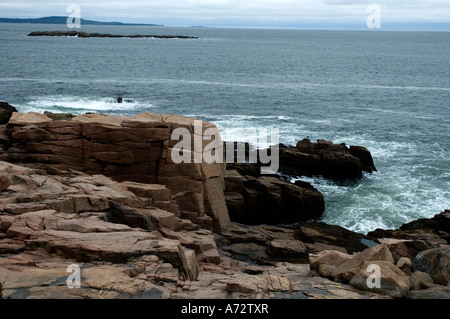 Rivage près de Thunder Hole Nat Acadia Park MOI Banque D'Images