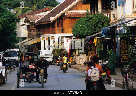 Scènederue Luang Prabhang Laos Banque D'Images