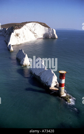 The Needles, Light House, de The, Air, Isle of Wight Angleterre Grande-Bretagne Banque D'Images