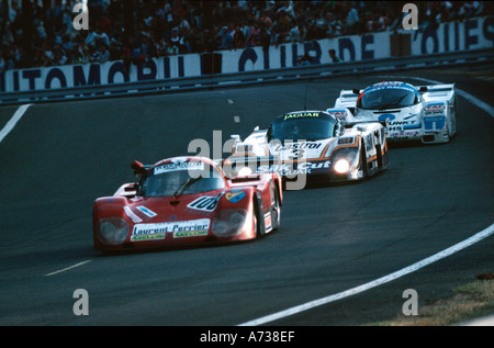 Voitures concurrentes dans le 1989 24 Heures du Mans Banque D'Images