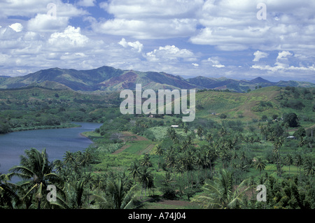 Fidji, Viti Levu, Sigatoka, Sigatoka River valley de Tavuni Hill Fort Banque D'Images