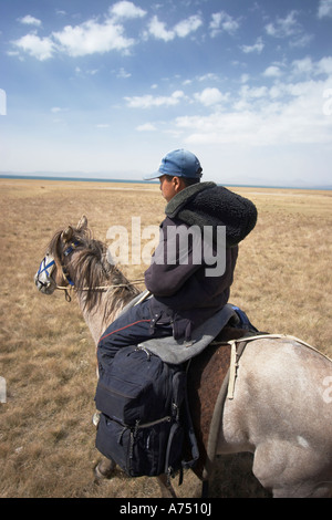 Guide kirghize Riding Horse Banque D'Images