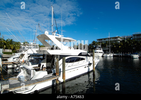 Location de bateaux à l'ancre à Key Largo Banque D'Images