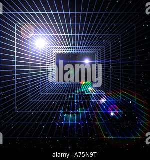 Grille rectangulaire placé sur une grande partie du ciel étoilé Banque D'Images