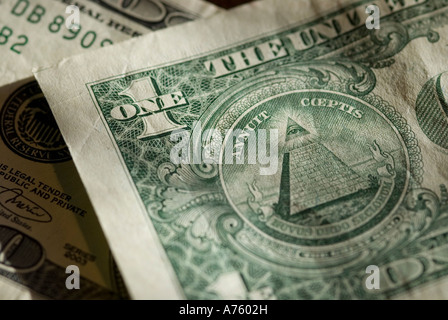 Angle de l'american dollar bill Banque D'Images