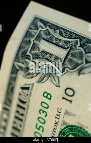 Coin d'un dollar bill Banque D'Images