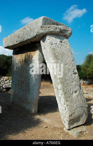 Taula à Talati de Dalt Minorque Îles Baléares Espagne site Banque D'Images