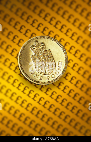 UK Pound coin avec le symbole dièse background Banque D'Images