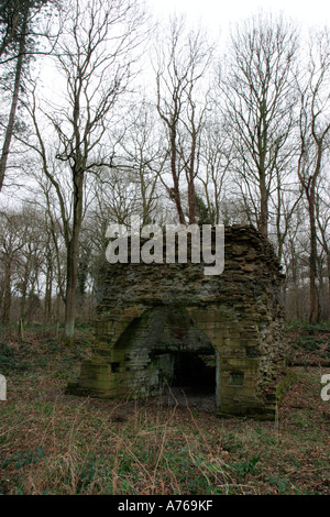 Sentiers mènent de Worsbrough Country Park dans le haut-fourneau datant de 1652 et le moteur maison construite en 1812 Banque D'Images