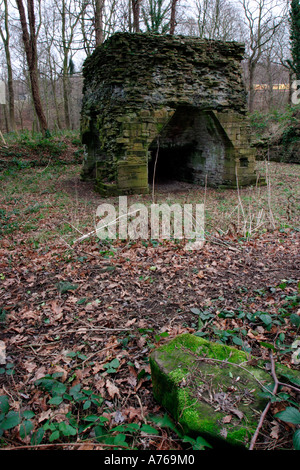 Sentiers mènent de Worsbrough Country Park dans le haut-fourneau datant de 1652 et le moteur maison construite en 1812 Banque D'Images