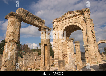 L'Arc de Triomphe érigé durant la période romaine à Tyr, Liban Banque D'Images