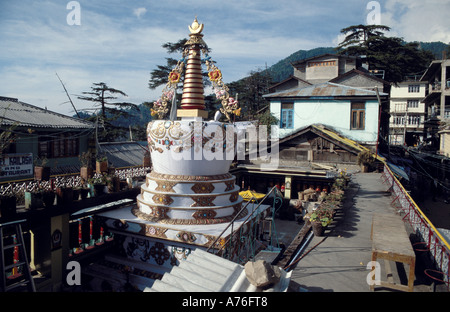 L'Inde Tibétains en exil Namgyalma Chorten dans Centre de Mcleod Ganj Banque D'Images