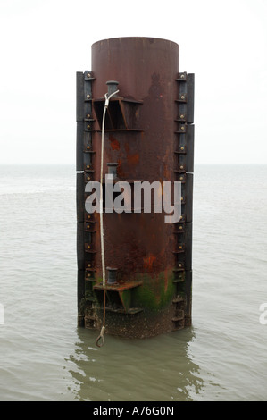 Bollard en la mer du Nord / Dagebuell Allemagne Banque D'Images