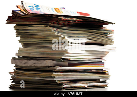 Pile de magazines, close-up Banque D'Images