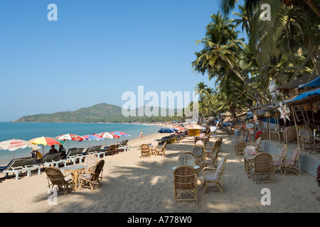 Bar de plage sur la plage de Palolem, Sud de Goa, Goa, Inde Banque D'Images