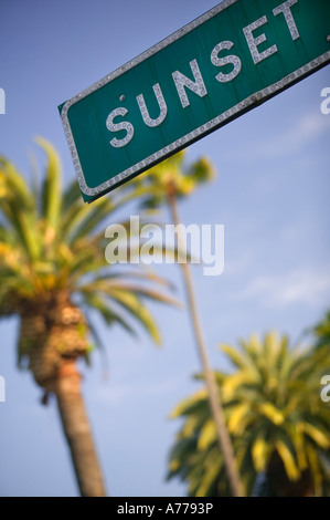 Sunset Boulevard signe à Bel Air, en Californie. Banque D'Images