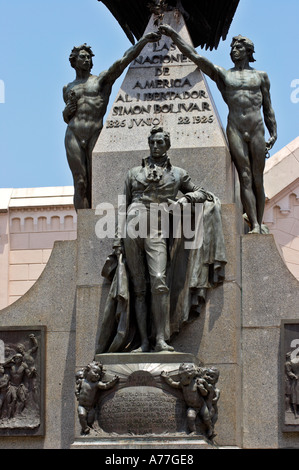 Monument à Simon Bolivar Panama ville Vieux Quartier c'est la seule statue de Bolivar qui lui décrit en civil Banque D'Images