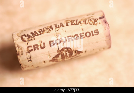 Libre d'un Cru Bourgeois vin cork Banque D'Images