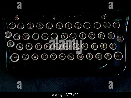 Détail d'un vieux clavier de machine à écrire Banque D'Images